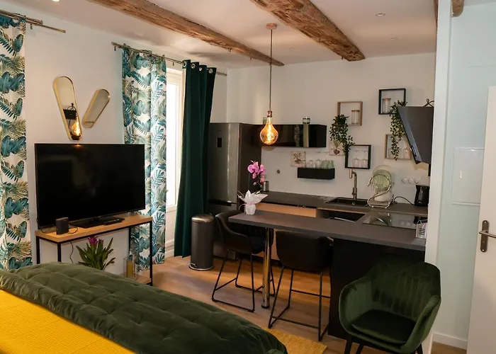 studio coeur de ville neuf et design tt equipé parking gratuit