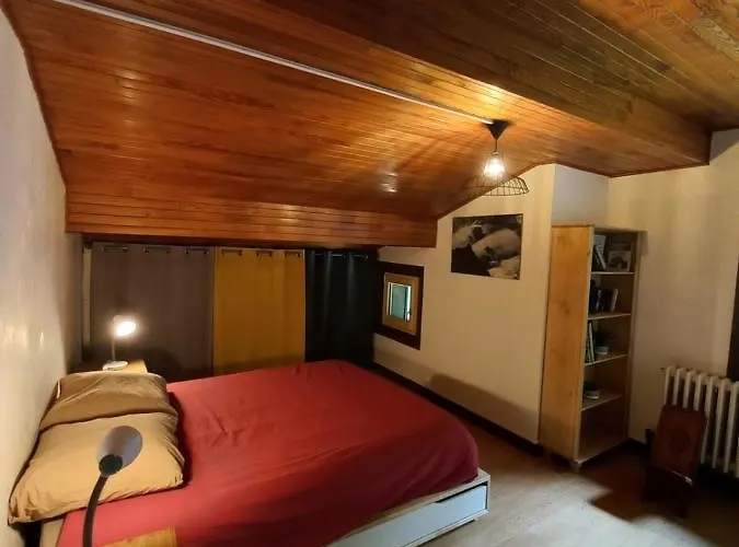 Logement mansardé dans maison avec jardin en bord de piste, vue montagne