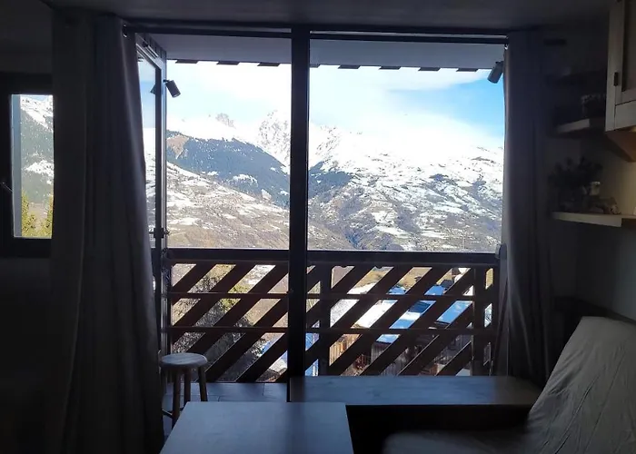 Studio Plagne Montalbert Départ Skis aux pieds
