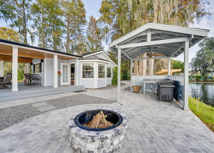 Hot Tub & Fire Pit: Lakefront Home On Lake Eloise