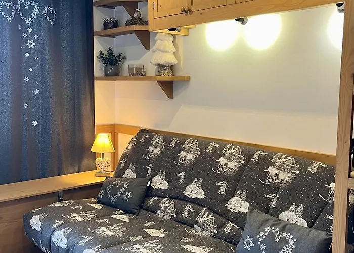 Studio Plagne Montalbert Départ Skis aux pieds