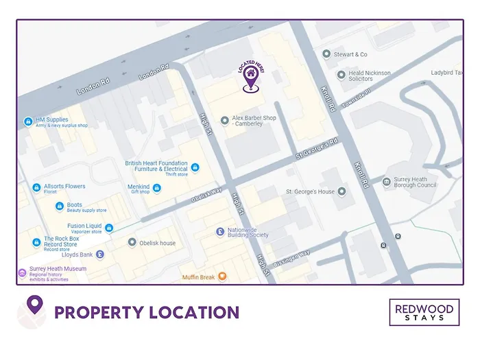 Penthouse Serviced Apartment In Camberley Town Centre With Free Parking, Free Wifi, Lift And Balcony Access By Redwood Stays
