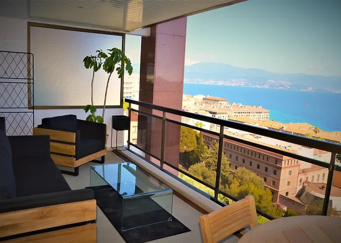 Grand T2 Standing Ajaccio Proche Centre Et Plages Vue Panoramique Parking Prive