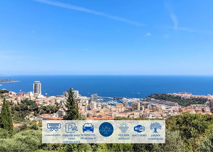 Le Mas D'Angeline-Vue Mer Panoramique, Jardin Partage, Parking, Voiture Indispensable, Route Etroite Et Pentue, A 10 Min De Monaco