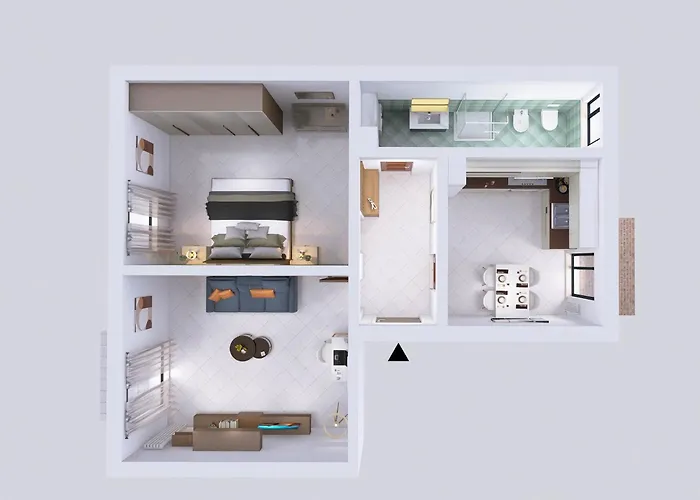 Green Apartment - 1 Camera Living Self Check-In