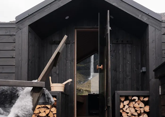 Waterfall Villa - Black Beach & Fjord Views