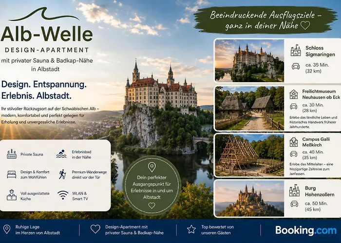 Alb-Welle I Design-Apartment Mit Privater Sauna & Badkap-Naehe